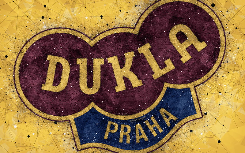 HD-wallpaper-dukla-prague-fc-geometric-art-logo-czech-football-club-yellow-background-emblem-czech-first-league-prague-czech-republic-football-creative-art